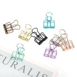 16PCS Multicolor Metal Wire Clips Hollow Out Paper Organizer Colorful Long Tail Binder Clips Metal Paper Clamps Binder Clips Decorative Tool for School Office Paperwork (S)