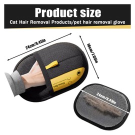3pcs Pet Hair Remover, Electrostatic Pet Hair Removal Gloves, Reusable Cat & Dog Hair Remover for Couch, Furniture, Carpet, Curtain, Upgraded Animal Fur Removal Tool, Cat Grooming Gloves