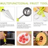 12PCS Melon Baller Scoop Set, 4-in-1 Watermelon Scooper Fruit Scooper,