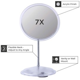 Zadro Espejo de Pared acrílico con Cuello de Cisne de 7 Pulgadas