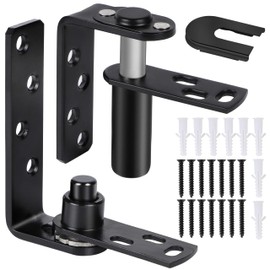 Cafe Door Hinges 1 Set Black– Swinging Door Hinge Self - Return/Adjustable Angle, 304 Stainless Steel Saloon Door Hinges 50Lbs Load Bearing Bar Door Hinges, Swinging Door Hardware for Swinging Door