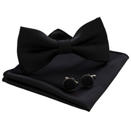 JEMYGINS Black Men's Bow Tie, Simple Accessory, Wedding, Reception, After-Party, School Entrance Ceremony, Party, Father's Day Gift, 9