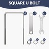 2 Sets M8 Square U-Bolts,u-Bolts 2.5 inch Wide,304 Stainless Steel
