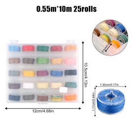 25 Rolls Round Waxed Cotton Cord, Polyester Cord, Waxed Cotton Cord Set, Colourful Cotton Yarn, Jewellery Band, Cord for Jewellery Making, Leather Sewing Handcrafting (0.55 mm)