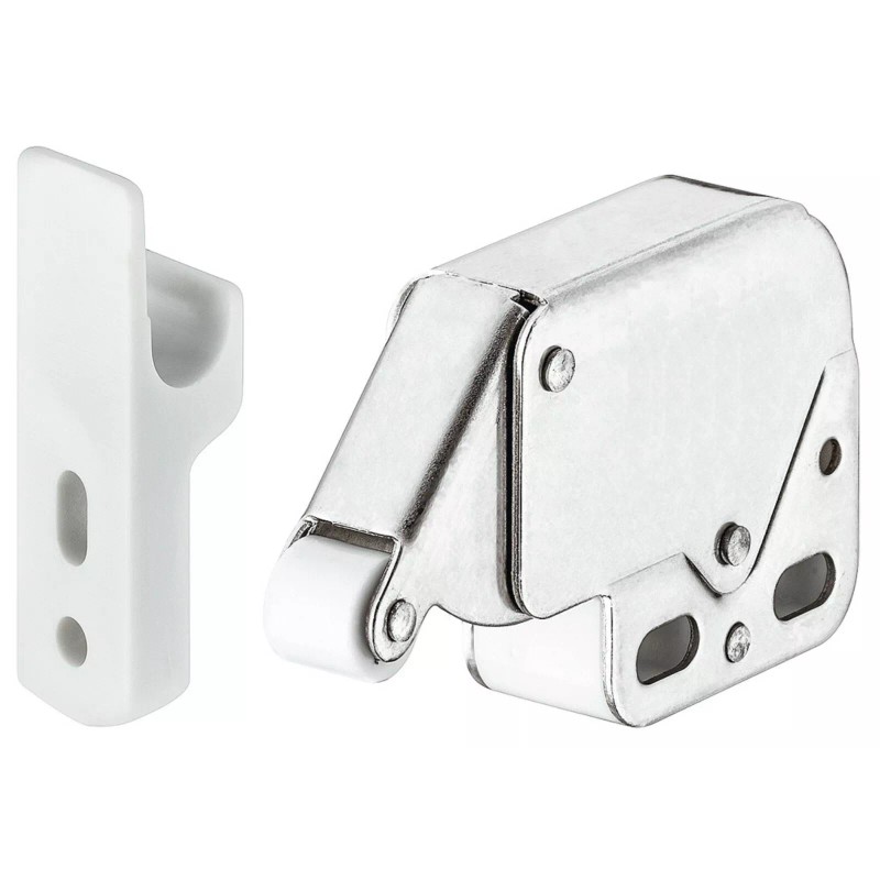 Mini Latch Push to Open Cabinet Door Latch Silver Finish