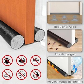 INGEQUIS Protector y Guardapolvo para Puertas, Tope y Sellador de Puerta Impermeable y Resistente Sin Pegamento para Aislar Fuga de Agua, Ruidos, Polvo, Insectos,Calor y Frío en Sala, Cocina (Gris)