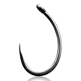 9KM DWLIFE Fishing Hooks 50pcs,Barbless Carp Fishing Hook Curved Shank/Wide Gape for Fishing Rigs Tackle Set up Size 8