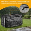 facka 40 Inch Firewood Rack Outdoor with Cover, Metal Wood