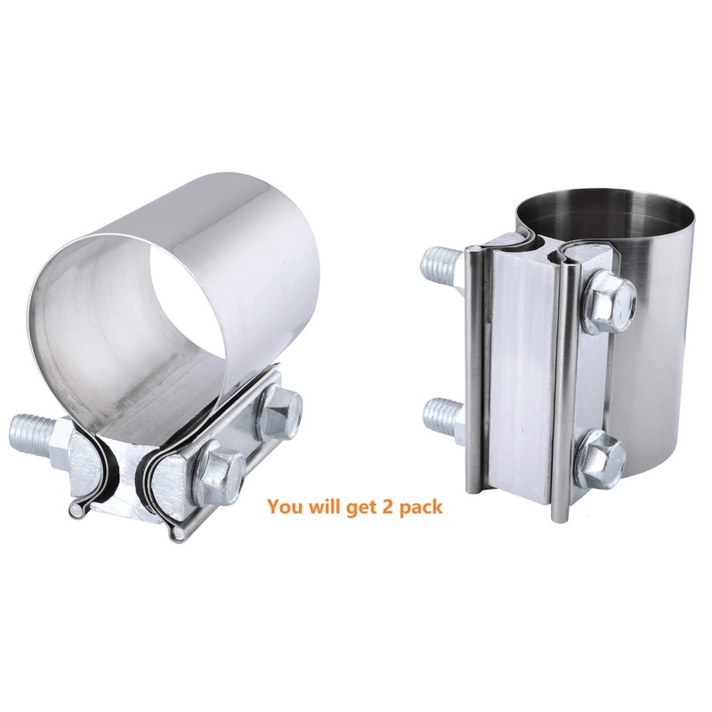 Stainless Steel 2.5" Butt Joint Exhaust Clamp (2Pcs)
