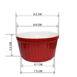 Albedel 4 Pcs 8 oz Warm Colors Porcelain Souffle Dishes Ramekins Dipping Sauces Baking and Cooking Bakeware Baking Cups Bowls for Pudding Desserts Creme One for each color