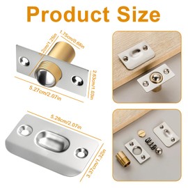 4 Pack Roller Door Catch for Internal Door, Ball Door Latch Heavy Duty, Roller Ball Door Catch Adjustable Spring for Top of Door