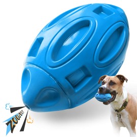 EASTBLUE EASTBLUE Squeaky Dog Toys for Aggressive Chewers: Rubber Puppy Chew Ball with Squeaker, Almost Indestructible and Durable Pet Toy for Medium and Large Breed