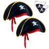 D-Fokes 2 Pieces Pirate Hat Skull Print Pirate Captain Costume