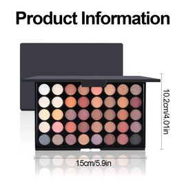 Professional Makeup Eyeshadow Palette, 40 Colours Matte Shimmer Pressed Pigments Smooth Texture Eyeshadow Waterproof Durable Nude Makeup Palette