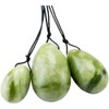 Laiqucraft 3pcs Set Green Jade Eggs Stone, Natural Green Jade