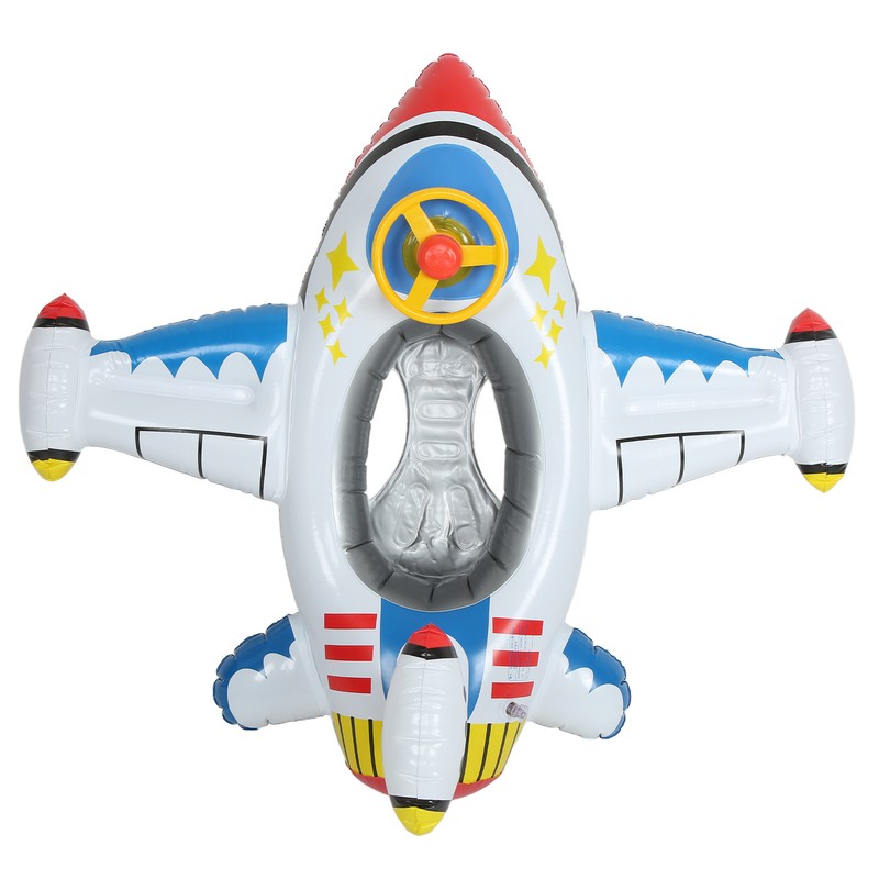 Inflatable Airplane Swimming Ring Inflated Plane Swim Float Seat with