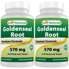 Best Naturals Goldenseal Root 570 mg (Non-GMO) 100 Capsules (100 Count (Pack of 2))