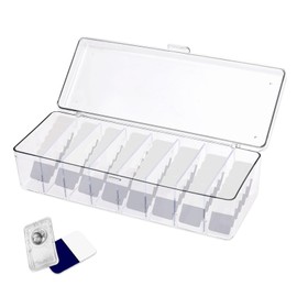 LELE LIFE Colored Contact Lens Organizer Case, 8 Grids Daily Contact Lens Dispenser, Clear Acrylic Storage Box for All Brands Cosmetic Contact Lenses and Disposable Eye Contacts