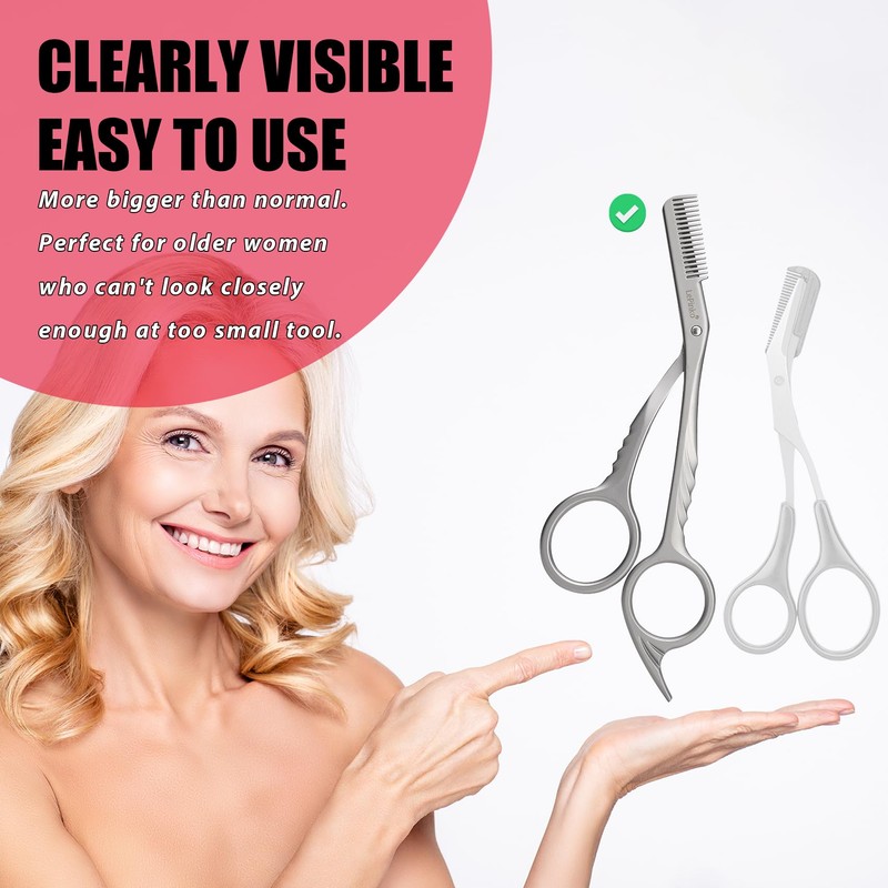 Eyebrow Trimming Scissors with Combs, Eyebrow Trimmers, Eyebrows Shaping Grooming