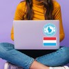2 x 10cm Wide Luxembourg Vinyl Stickers - Flag Map