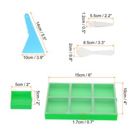 PATIKIL Diamond Painted Tray, 26PCS Diamond Painted Accessories Organizer Kits Large Diamond Art Trays Bead Rhinestone Sorting Tray Square Craft Tools with Pens Spoon Brush Clay, Green