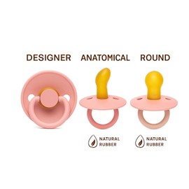 Cutties and Giggles Rubber Baby Soother Set – Designer, Anatomical & Round Shapes | BPA-Free Pacifiers | Orthodontic & Comfort Nipple Options | 6-18 Months | Soft Latex (Blue)