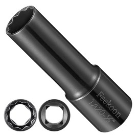 Feekoon 10 Spline Lug Nut Key Replacement for TA20-1/2, Compatible with Bimecc 10-Spline Lug Nut and Lug Bolts, w/ 1/2" Imperial Square Socket Drive for Passenger Car Small SUV, Steel, 1 Pack(Black)