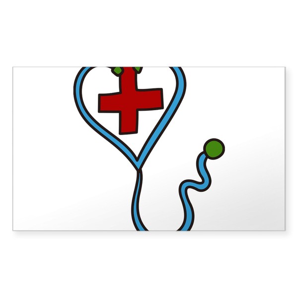 CafePress Stethoscope Rectangle Bumper Sticker Car Decal