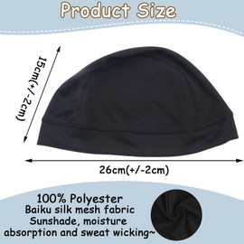 AUPERTO 2 Pcs Skull Caps Beanie, Unisex Cycling Beanie Sports Hat Winter Summer Thin Multifunctiona Lightweight Helmet Comfortable Elastic Helmet Liner for Running Cycling Sleeping Black