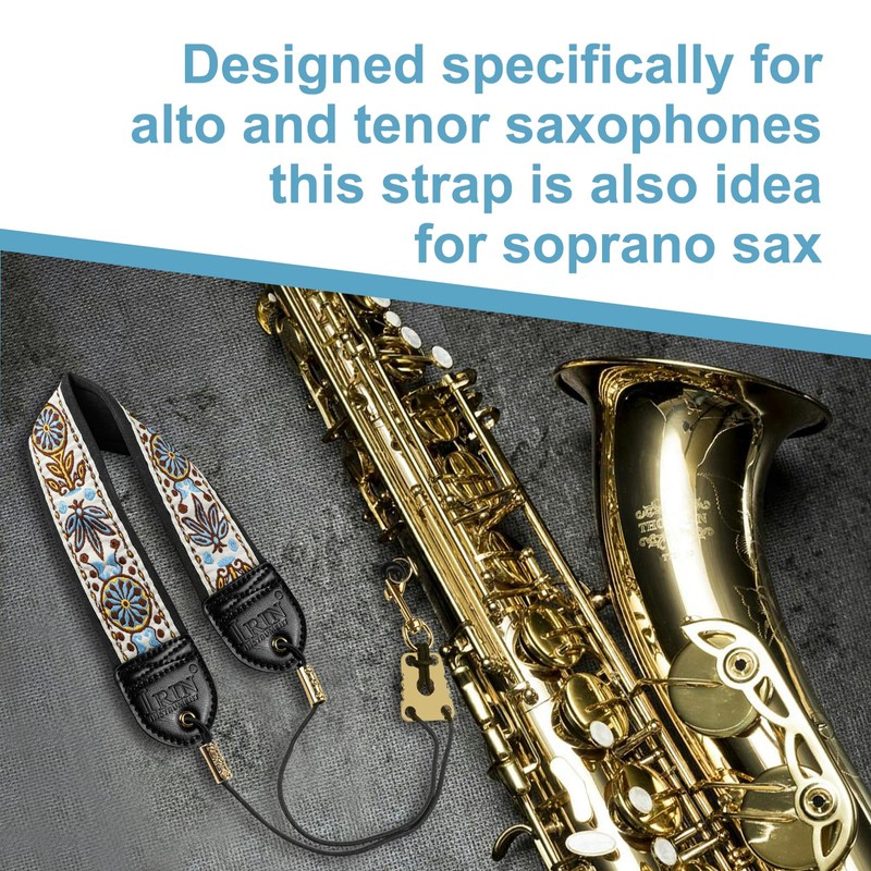 KUWAN Saxophone Neck Strap Soft Sax Leather strap Padded for