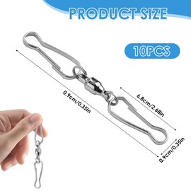 20 Pcs Swivel Spinning Hooks for Wind Spinners, 360 Smooth Dual Clip Swivels Wind Spinner Socks Hangers Spiral Tails Twisters Accessories for Flags Spinning Windsocks Kites Flower Pots Bird Feeders