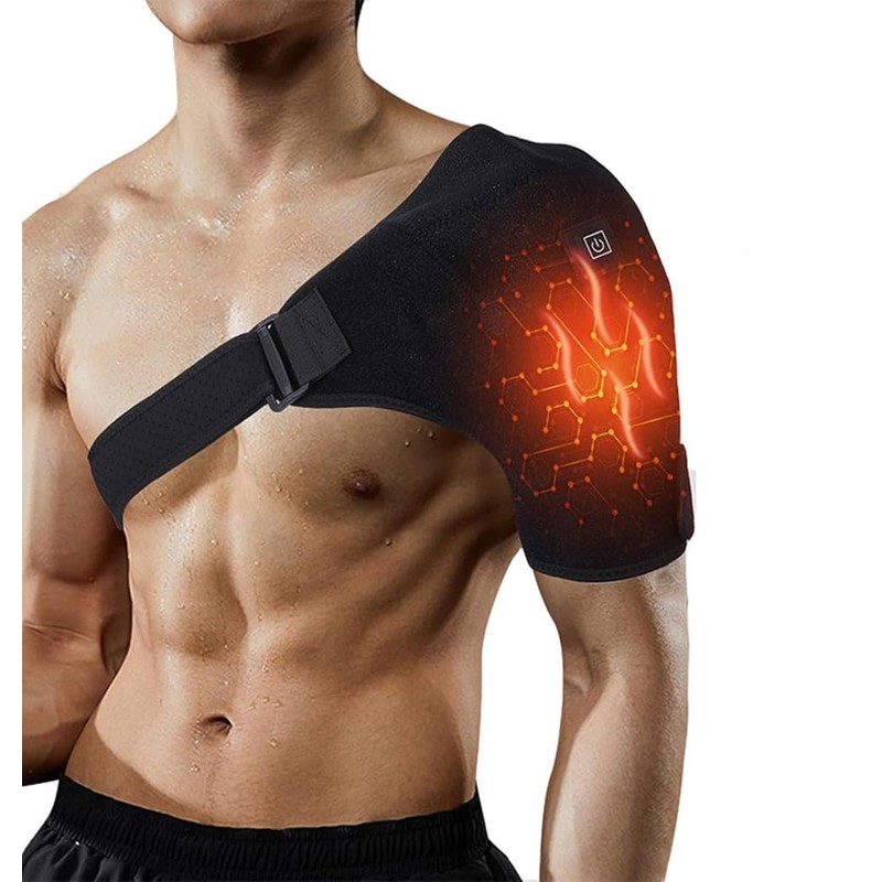 ITODA Electric Shoulder Support Cordless Heated Shoulder Massager Adjustable Heat