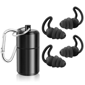 Ohrstöpsel zum Schlafen, 2 Paar Gehörschutz Ohrstöpsel 32dB zum Lärm Reduktion, Wiederverwendbarer und Waschbare, Seitenschläfer, Schnarchen, Reisen, Arbeiten, mit Alubehälter