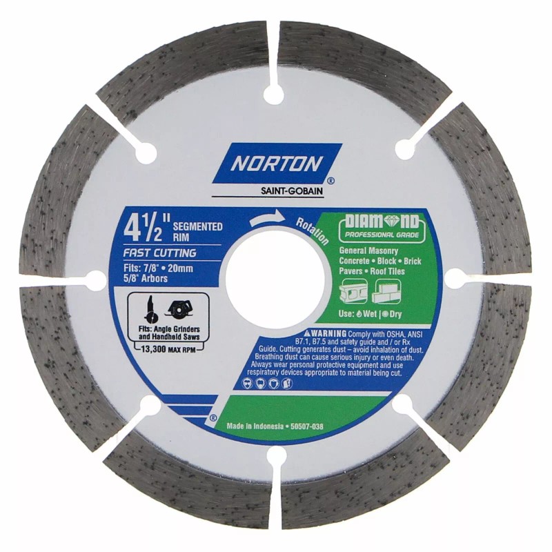 NORTON 4-1/2” Segmented Rim Fast Cutting Professional Grade Diamond Saw
