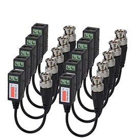 Video Balun Connectors 8 Pairs Cat5 HD Mini CCTV BNC Passive Video Balun Transceiver Cable for BNC Male Cable via CAT5/5E/6 Twisted Pair Transmitter CCTV Security Camera System