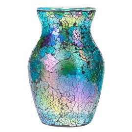 ZHIPINHUI 8" H Green Mosaic Glass Flower Vase,Decor Home Modern Midsize Mosaic Vase for Bedroom Livingroom Kitchen Office Wedding,Unique Gift