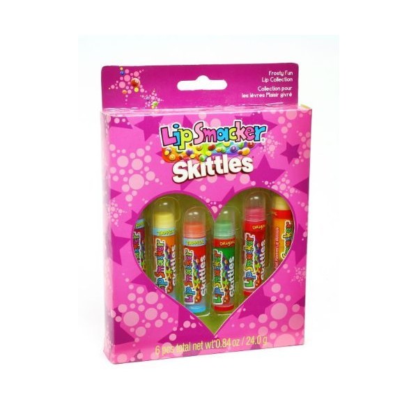 (6 Pack) Skittles Lip Smacker Frosty Fun Lip Collection Flavored Lip Balm By Bonnie Bell