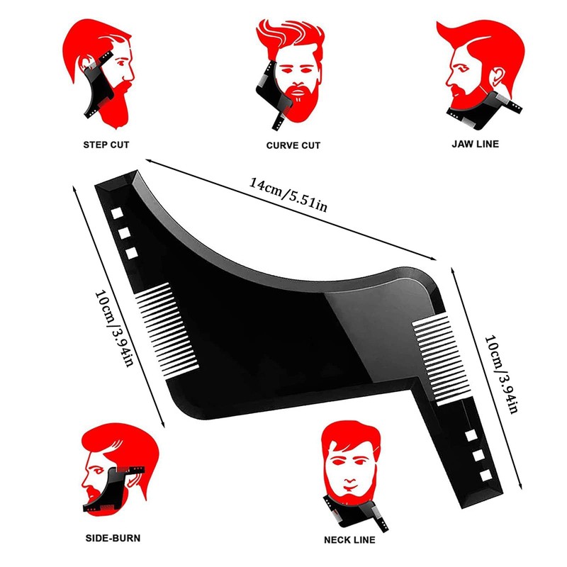 2PCS Beard Shaping Tool, Beard Shaper, Stencil Guide for Perfect