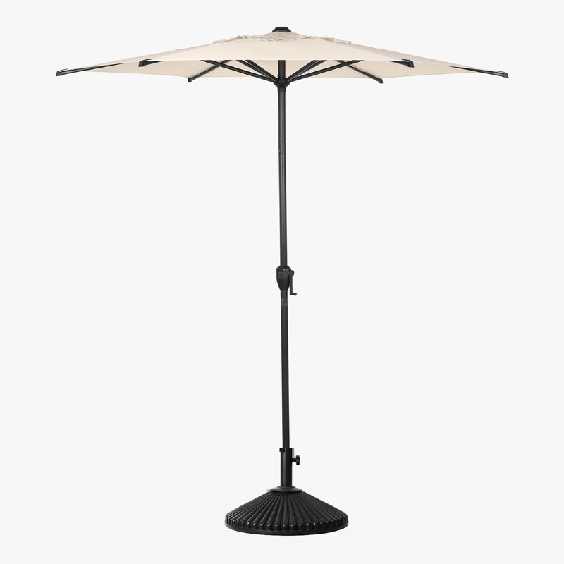 Abba Patio Umbrella Base, Round Sunburst Outdoor Umbrella Stand, Table