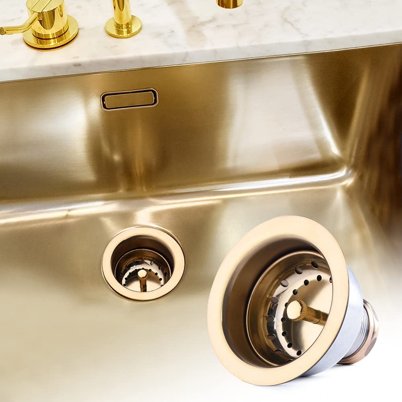 VARNAHOME 3-1/2 Deep Cup Kitchen Sink Drain Assembly, 304 Stainless