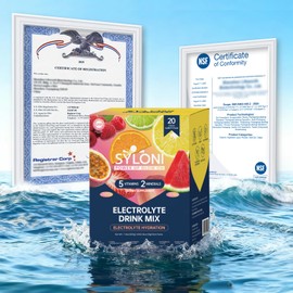 Syloni Electrolytes Powder Packets, Trial Variety Pack(20 Sticks), Sugar Free Hydration Packets Electrolyte Drink Mix with 7 Vitamins and Electrolytes, Keto Friendly, Vegan, Gluten Free