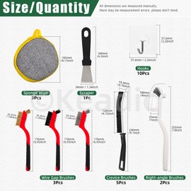 Keadic 20PCS Crevice Cleaning Brush Set Hard Bristle Cleaning Supplies for Bathroom, Kitchen Cleaning