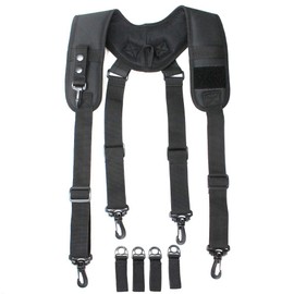MELOTOUGH Tactical Duty Belt Harness Padded Adjustable Tool Belt Suspenders with Key Chin and Patch, Black(X-Large)