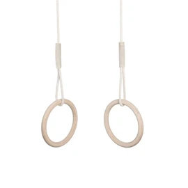 Gym Rings/Flying Rings - 2-in-1 Multifunctional Trapeze Swing with Wooden Rings - Trapeze for Hanging - Supports up to 100 kg - 100% Eco and Made in the EU