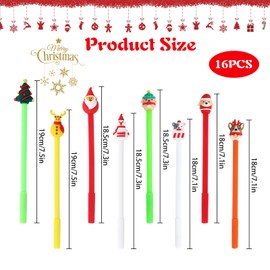 GLAITC Christmas Gel Ink Pens, 16 Pieces 0.5 mm Christmas Gel Ink Pen, Christmas Gel Pens, Christmas Gel Ballpoint Pen, Christmas Tree Marker Pen for Diary Notes Under School