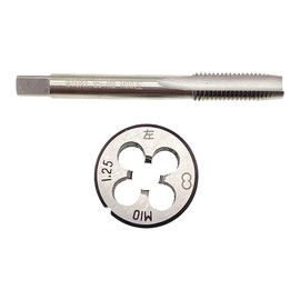 M10x1.25 Metric Tap Die Set LH Left Hand M10 x 1.25 Thread Tap and Die Tool, M10 x 1.25 Metric Tap Set Machine Screw LH M10x1.25 Die RH Machine Cutting Left Hand