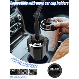 Car Cup Holder Tablet Mount for 4.7-13" iPad & Phone, Extra-Length Metal Arm（12.9"） Truck Cup Tablet Holder with 360° Adjustable Arm, Cupholder for iPad Pro, Air, Mini, Galaxy Tab, Fire HD