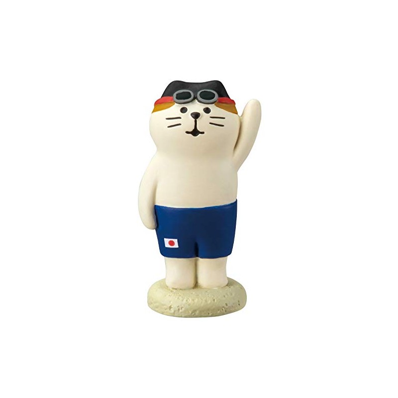 Decole ZCB-61845 Concombre Figurine, Athlete Cat, Swimming Cat, 1.2 x