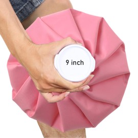 Capshat Ice Bags Pack for Injuries Reusable, Refillable Ice Pack Hot Water Bag for Injuries, No-Leak Ice Bag Cold Pack Compress with Elastic Wrap, 3 Sizes (6"/9"/11"), Pink