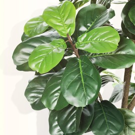 LYERSE Faux Fiddle Leaf Fig Tree 7ft - Artificial Ficus Lyrata Plant in Pot - Fake Fig Tree for Indoor Modern Home House Office